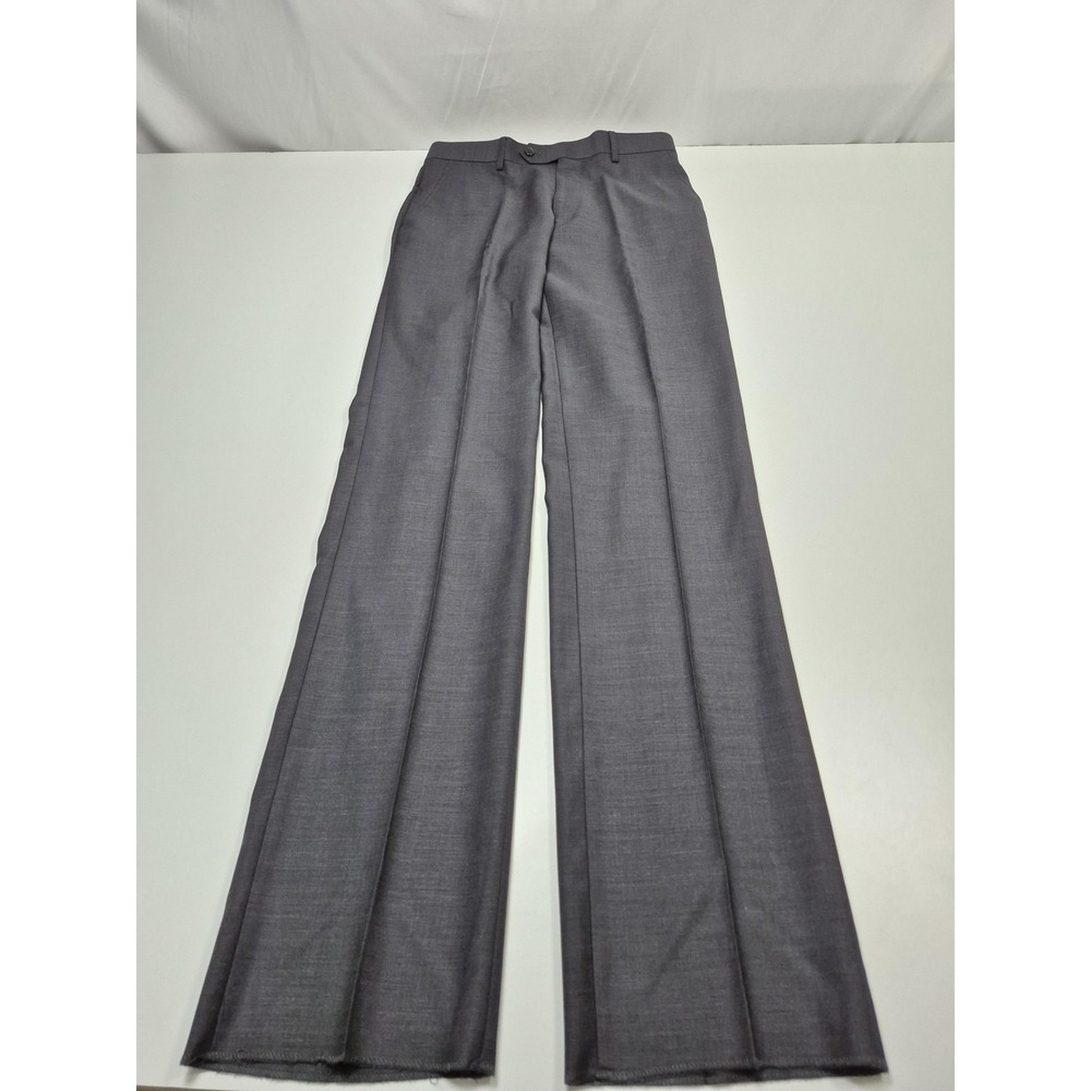 Galante Dress Pants Mens 30x36 Gray Wool Flat Front Unhemmed Italy NWT